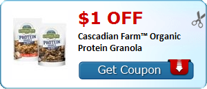 $1.00 off Cascadian Farm™ Organic Protein Granola
