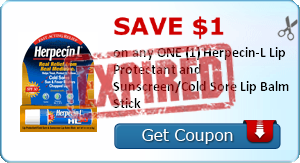 SAVE $1.00 on any ONE (1) Herpecin-L Lip Protectant and Sunscreen/Cold Sore Lip Balm Stick