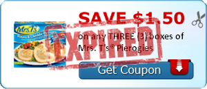 SAVE $1.50 on any THREE (3) boxes of Mrs. T's® Pierogies