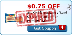 $0.75 OFF any ONE (1) package of Land O'Frost® Premium® or Premium® Minis