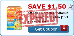 SAVE $1.50 off ANY Emergen-C® Vitamin Supplement Drink Mix (10ct size or larger)