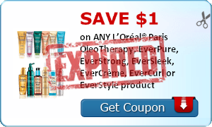 SAVE $1.00 on ANY L’Oréal® Paris OleoTherapy, EverPure, EverStrong, EverSleek, EverCrème, EverCurl or EverStyle product