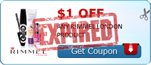 $1.00 OFF ANY RIMMEL LONDON PRODUCT