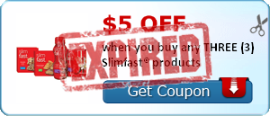 $5.00 OFF when you buy any THREE (3) Slimfast® products