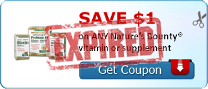 SAVE $1.00 on ANY Nature's Bounty® vitamin or supplement