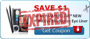 SAVE $1.00 on ANY MAYBELLINE® NEW YORK Eye Shadow or Eye Liner
