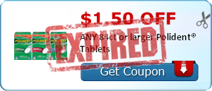 $1.50 OFF ANY 84ct or larger Polident® Tablets