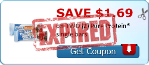 SAVE $1.69 on TWO (2) Pure Protein® single bars