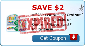 SAVE $2.00 off ANY Centrum® or Centrum® Silver® Multivitamin, or Centrum® Flavor Burst® Multivitamin