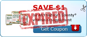 SAVE $1.00 on ANY Nature's Bounty® vitamin or supplement