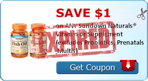 SAVE $1.00 on ANY Sundown Naturals® Vitamin or Supplement (excludes Probiotics, Prenatals & Multis)