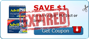 SAVE $1.00 on ANY Advil® PM 16ct or larger
