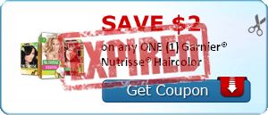 SAVE $2.00 on any ONE (1) Garnier® Nutrisse® Haircolor