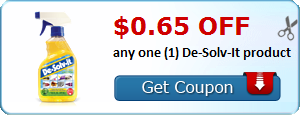 $0.65 off any one (1) De-Solv-It product